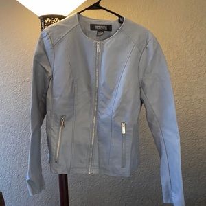 Kenneth Cole Reaction Purple Leather Jacket